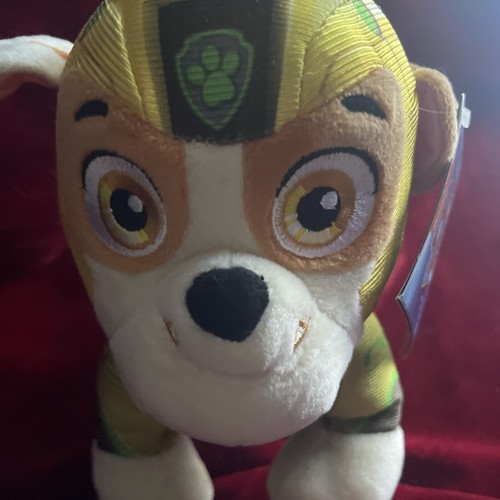 Nuevo Nickelodeon PAW PATROL Aqua Pups Pals 8" Peluche RUBBLE con Etiquetas - Imagen 2 de 10