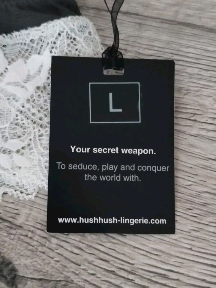 Damen Taillenslip / String von Hush Hush in Größe L / 40 und in Grau / Weiß - Bild 3 von 4