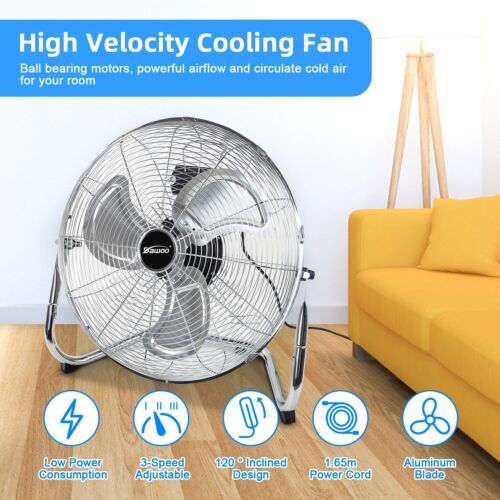 18 inch Velocity Floor Fan Industrial Electric Portable Cooling Fan 3 Speeds UK - Picture 3 of 7