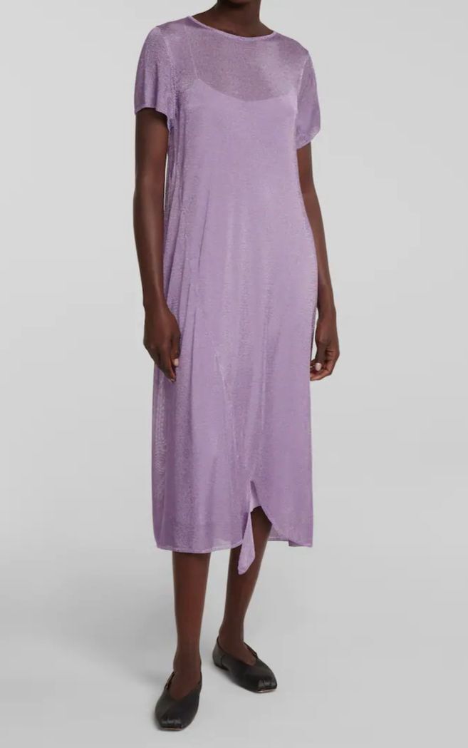 FILA Abito a maniche corte The Row da donna viola pasol trasparente girocollo $2250 taglia M