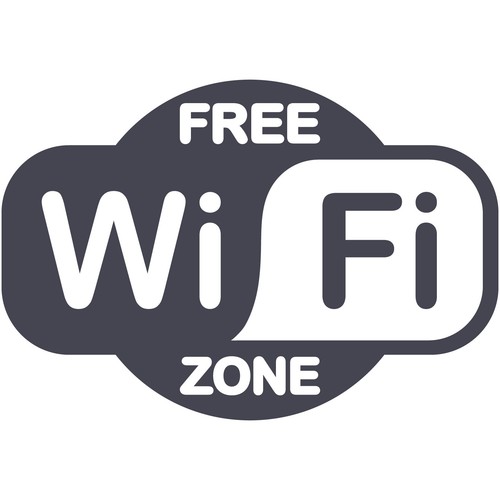 Free WiFi Zone Logo 4" Vinyl Car Decal Window Sticker Business Restaurant Coffee - Picture 4 of 26
