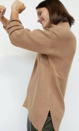 Cozy Knit Tunic Sweater Toffee 