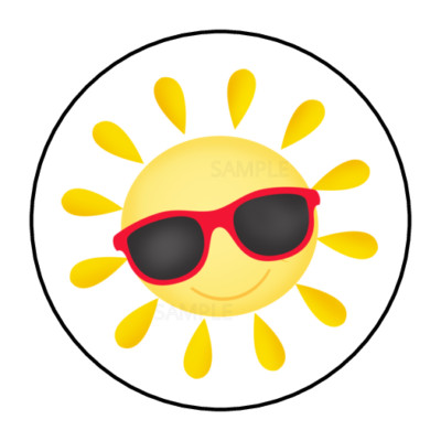 Sun stickers labels tags envelope seals 