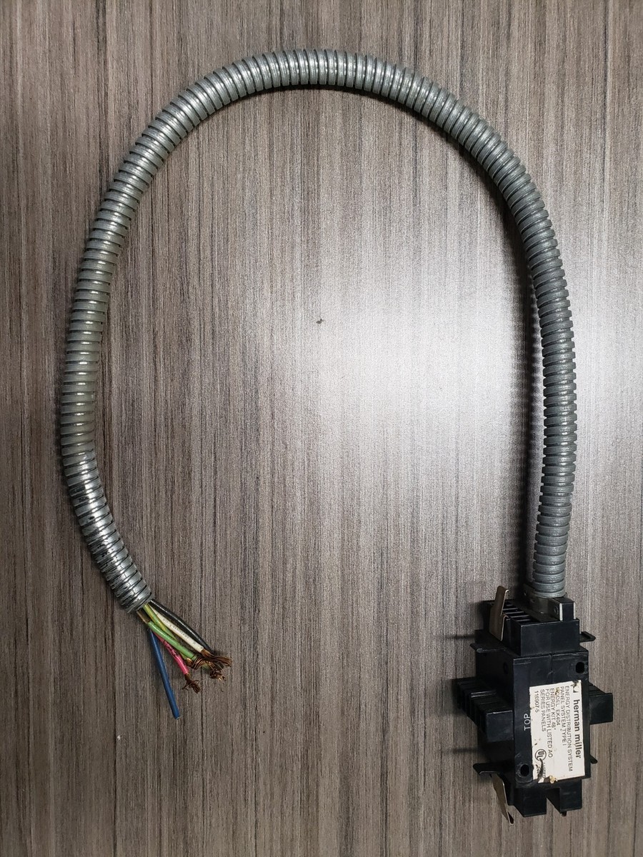 Herman Miller AO Base Feed ( Power Whip) for Cubicle Panel