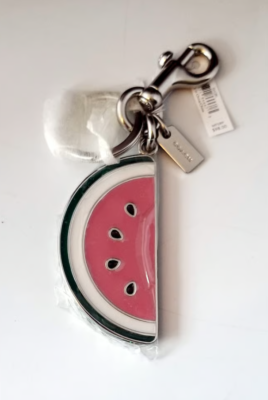 Coach Metro Navy Watermelon Print Tote W/Matching Watermelon Key