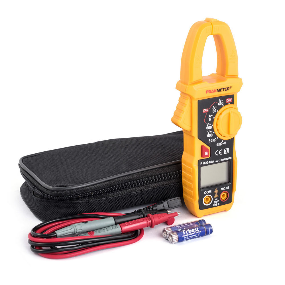 PM2018A Peakmeter Clamp Multimeter Auto/Manual AC 600A ACV/DCV/Ohm LPF