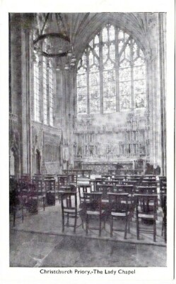 CHRISTCHURCH - THE PRIORY LADY CHAPEL S/W POSTKARTE  