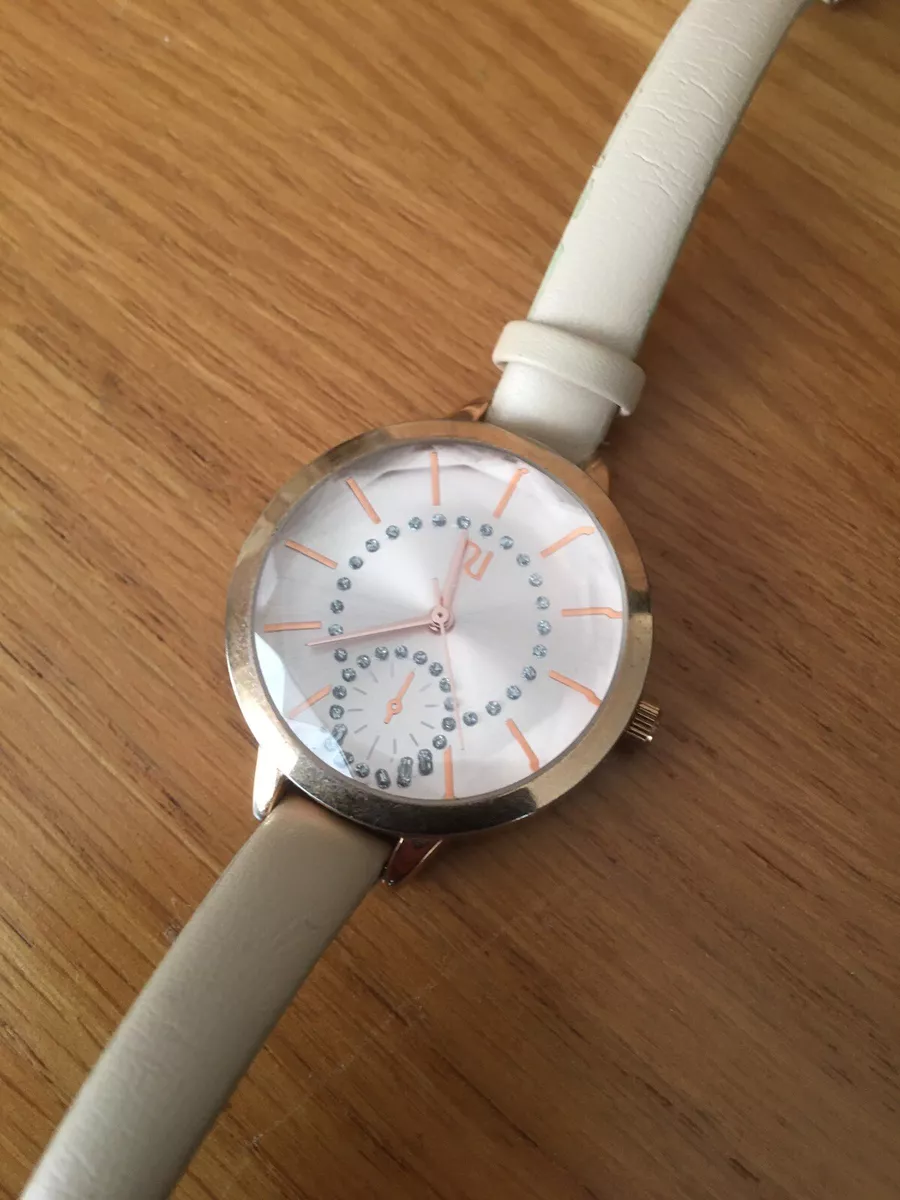 River Island Ladies Watch Gold Tone Diamante