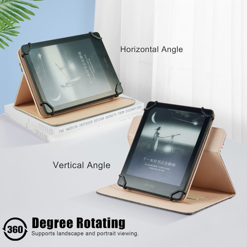 Folio Handy Canvas Leather Stand Flexible Holder Case Cover Universal For Ebook - Picture 52 of 76