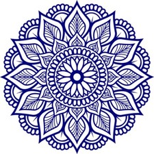 30 Custom Blue Sunflower Mandala Personalized Address Labels