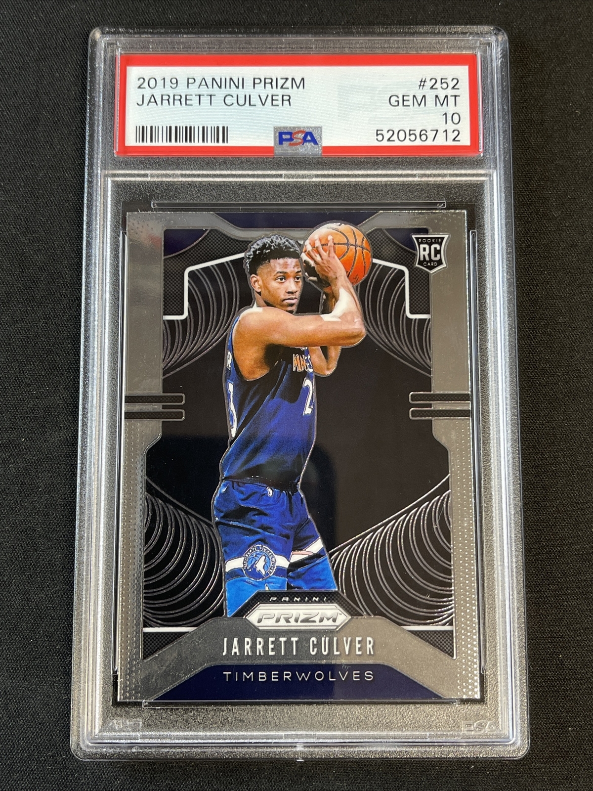 Jarrett Culver 2019 Panini Prizm #252 RC Rookie PSA 10 Gem Mint Timberwolves