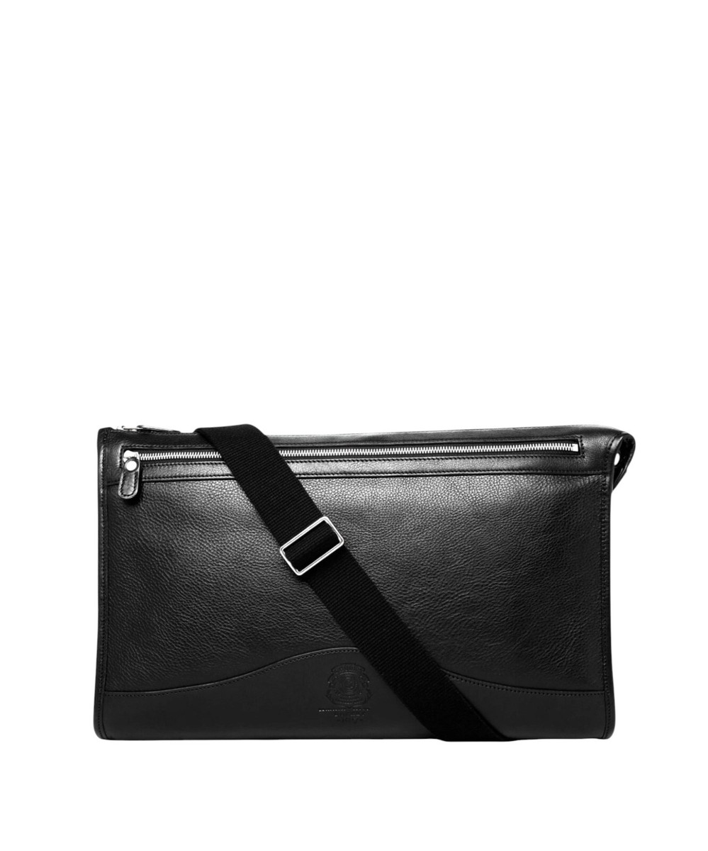 Men's Ghurka Vintage Black Leather Docket No. 7 Brief Messenger
