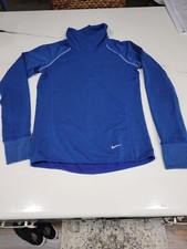 Nike Shirt Women's XS Blue Dri-Fit Sprint Athlete Stretch Funnel Neck Running B4