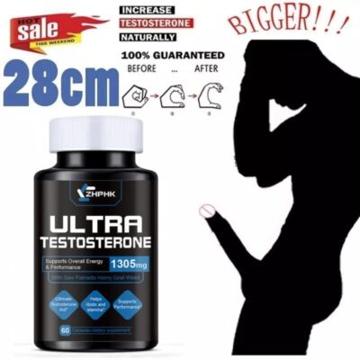 Male Enhancement Testosterone Booster 60 Capsules Stamina Pills Men Performance