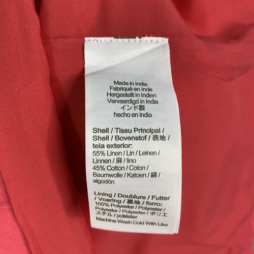 J Crew Dress Womens 8 Pink Linen Cotton Mini Shift Sleeveless Scallop Hem FLAW - Picture 7 of 11