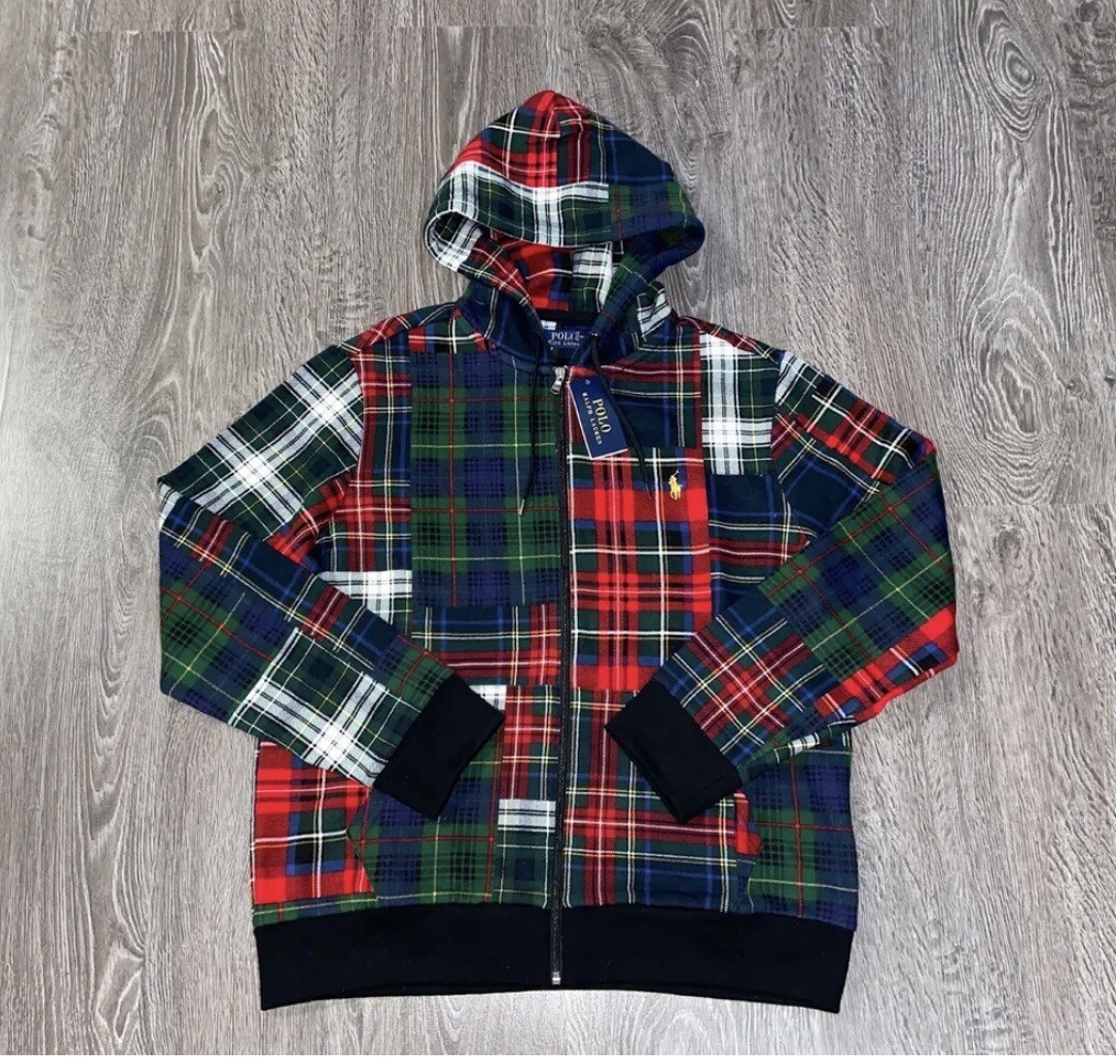 $198 Polo Ralph Lauren Full Zip Hoodie Jacket MulticolorSize Large