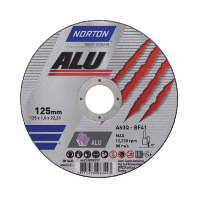 Norton Trennscheiben ALU 125x1,0 mm für Aluminium Titan und NE Metalle 5,10,25st