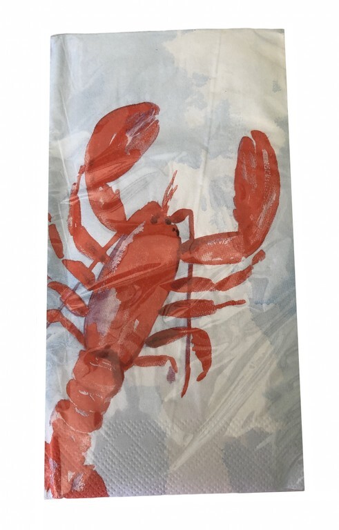Hand Towels Paper Napkins Lobster Summer 26 pk and 4 pack Lobster Plastic Bibs