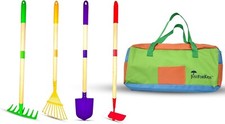 JustForKids 4-Piece Garden Tool Set with Travel Bag, 2-Pack, Ages 5 
