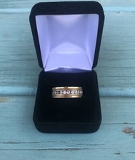 Nice Mens 10K Solid Yellow Gold Diamond Wedding Ring/Band Size 10.5 VGC 6.2 Gram