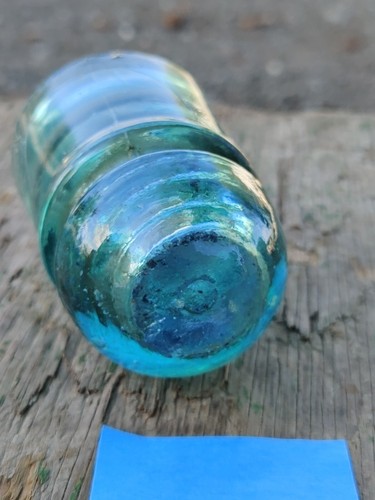 Blue Green Aqua Star Glass Insulator Vintage - Picture 6 of 6