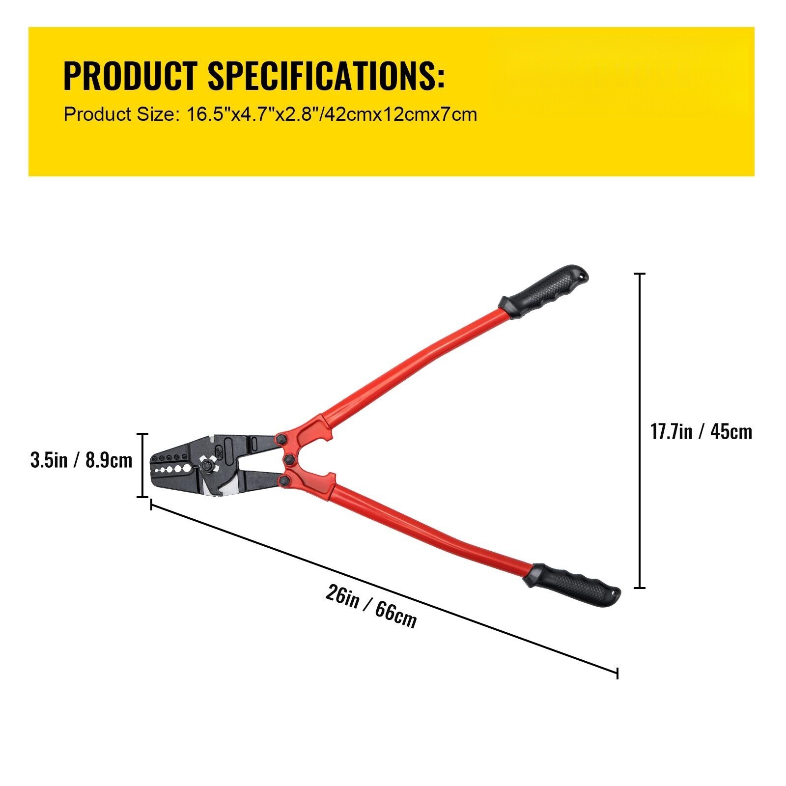 24" Hand Swager Cable Wire Rope Cutter Swage 1/16" 3/32" 1/8" 5/32" 3/16" Alumin