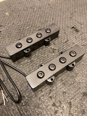 Retrovibe HyGain Jazz Bass Tonabnehmer Set verstellbare Polstücke Keramik Magnete