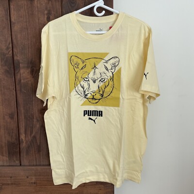 NEW PUMA Wildcat Tee Mens Size XL T Shirt Athletic Crewneck Graphic Yellow  | eBay