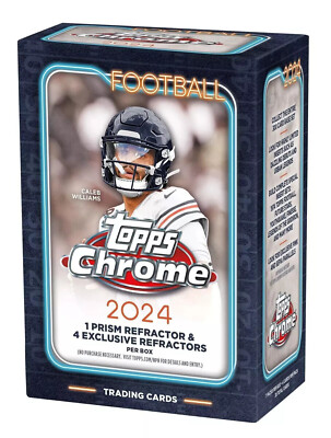 2024 Topps Chrome Football Factory Sealed 7 Pack Blaster Box