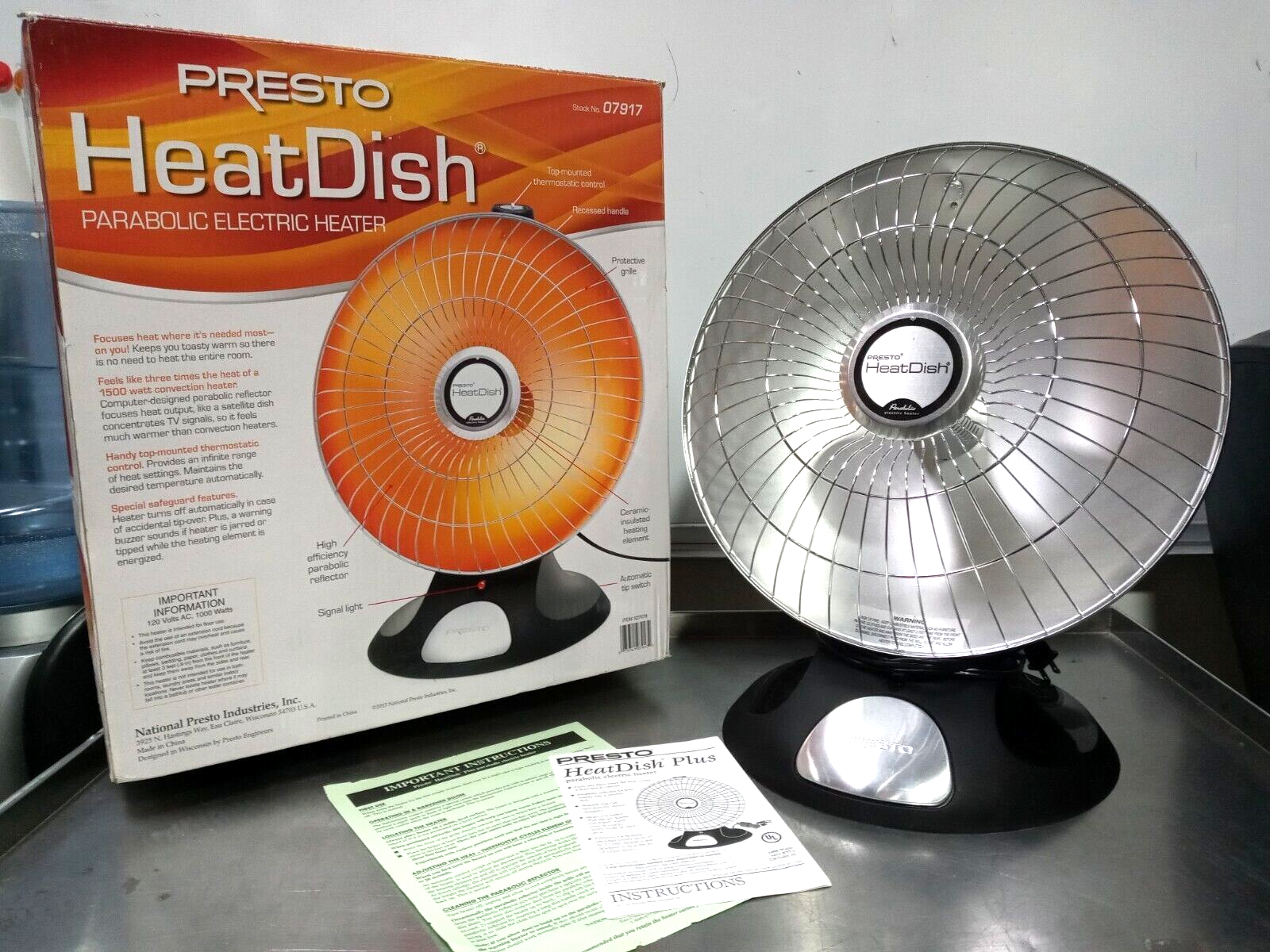 Presto Heatdish Plus Parabolic Electric Heater Model 527078 Stock 07917 |  eBay