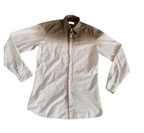 Prada 24SS Cotton Shirt L Men's Beige embroidered poplin shirt