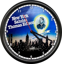 Con Edison Electric Company New York Salutes Thomas Electrician Sign Wall Clock