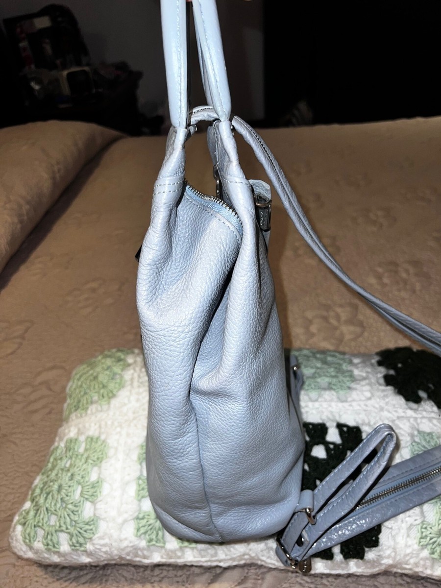 Valentina Blue Pebbled Leather Sling Backpack Valentina Backpacks for Women for sale | eBay main image 4