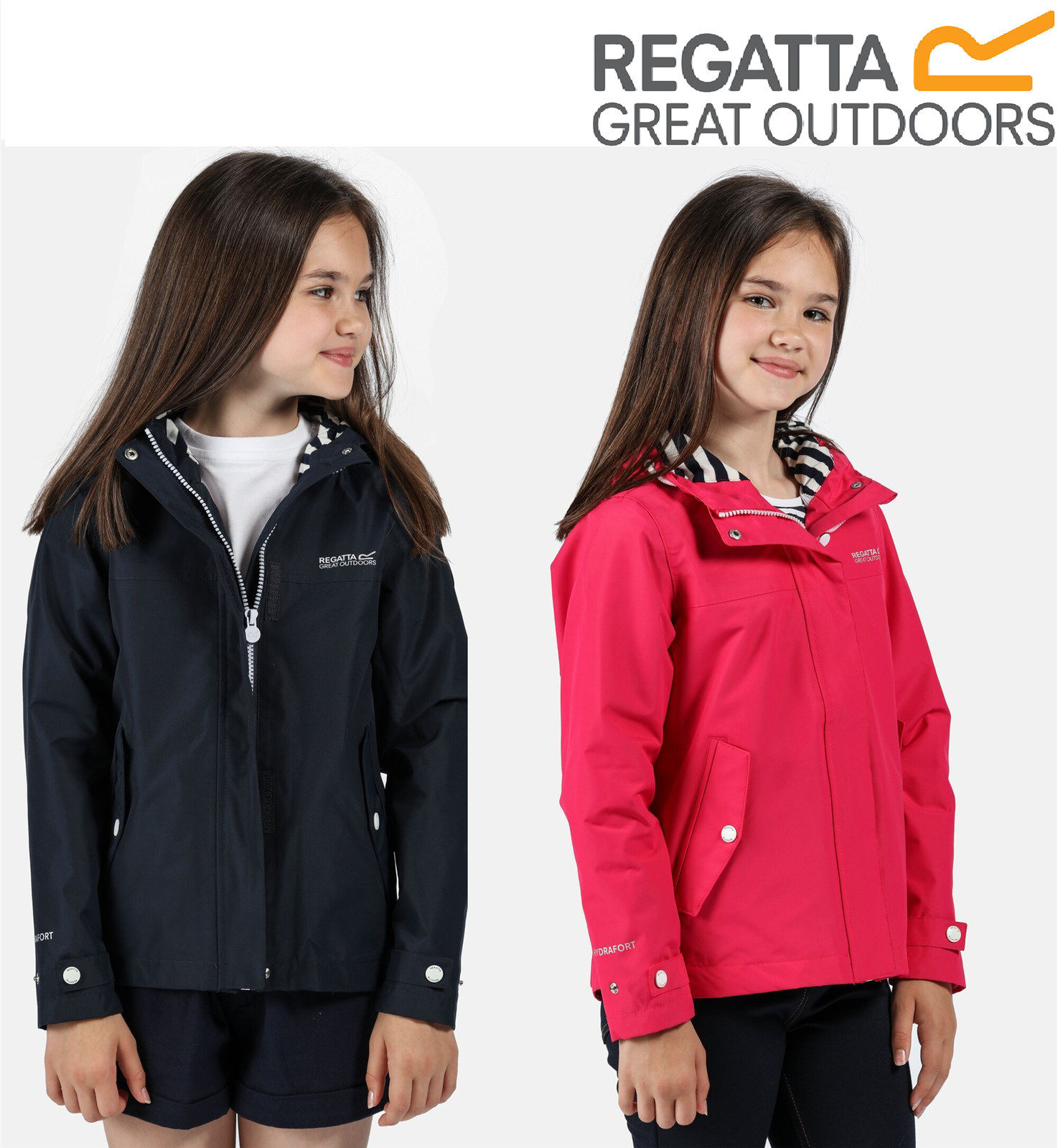 Regatta Kids Bibiana Waterproof Hooded Zip Jacket Girls Boys Rain Coat |  eBay