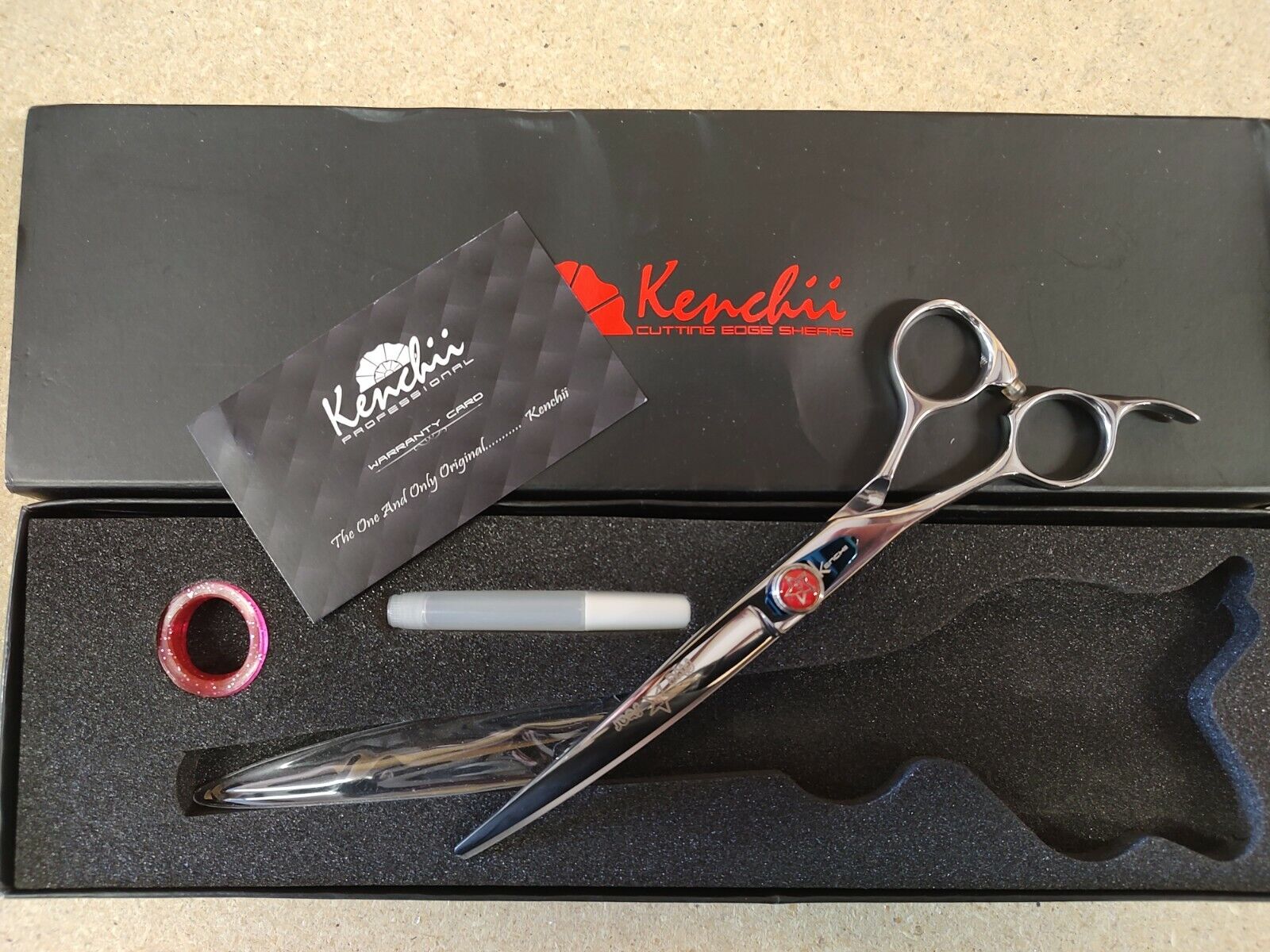 Kenchii Grooming Five Star 7" LEFTY Offset Curved Cuts Great Cutting Shear