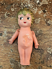 Vintage CELLULOID Japan Flapper Girl Doll Kewpie Goggly Eyes GOLD HAIR
