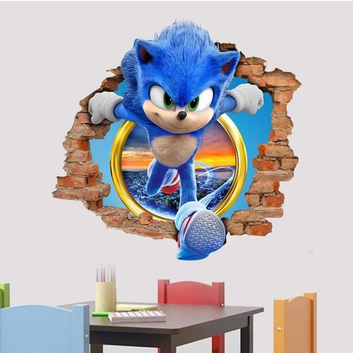 Pegatina de dibujos animados sónicos PVC papel tapiz juego póster 3D que tiene un tridimensional - Imagen 3 de 14