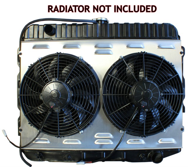 RS7074HP SPAL DUAL FANS ON ALUMINUM SHROUD FOR B & E BODY MOPAR FITS OE