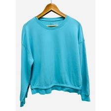 Athleta Blue Pullover Sweatshirt Small Drop Shoulder Oversized Fit Cozy Lounge