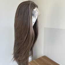 Heat Resistant Hair Brown mix Blonde Long Straight Glueless Lace Front Wigs