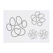 4 x 'Pawprint Heart' Temporary Tattoos / Transfers TO00081948 