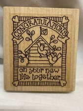 34 rubber stamp Congratulations Wooden Stamp - 'On Your New Life Together'