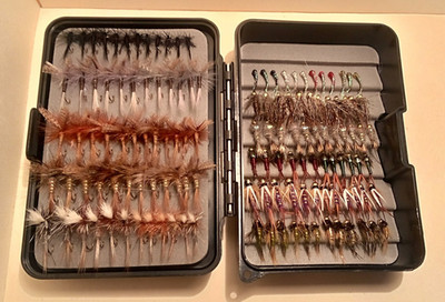 NEW SPRING Fly Box 132 fly fishing flies - trout dries, nymphs, pupa