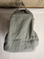 Lululemon City Adventurer Backpack 17L Grey Sage Silver Zipper Gym Yoga Travel