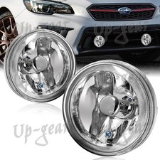 Universal 4 Round Clear Glass Lens Chrome Housing Driving Fog Light Lamps 2pcs