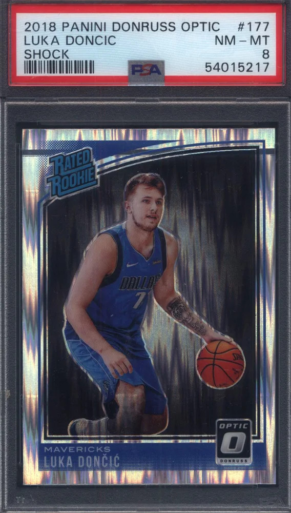 2018 Panini Donruss Optic Shock #177 Luka Doncic Rookie PSA 8