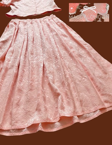 Maggy London Vintage Oriental Silk Skirt Suit Dress Size 12 Fancy Womens Floral - Picture 6 of 22
