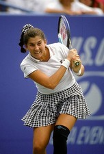 Tennis player Monica Seles of Yugoslavia hits a return at the wome- Old Photo 3