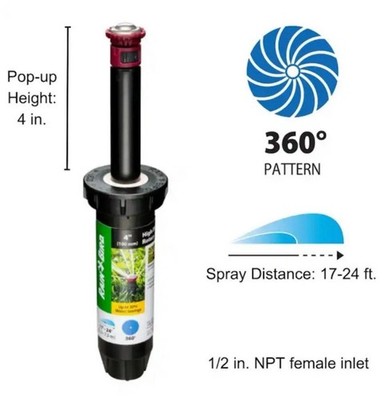 Rain Bird 4 in. Full-Circle Rotor Pop-Up Sprinkler Rotary Nozzle High Efficiency