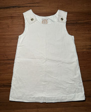 The Beaufort Bonnet Company Girls Size 8 White Sleeveless Shift Dress Button